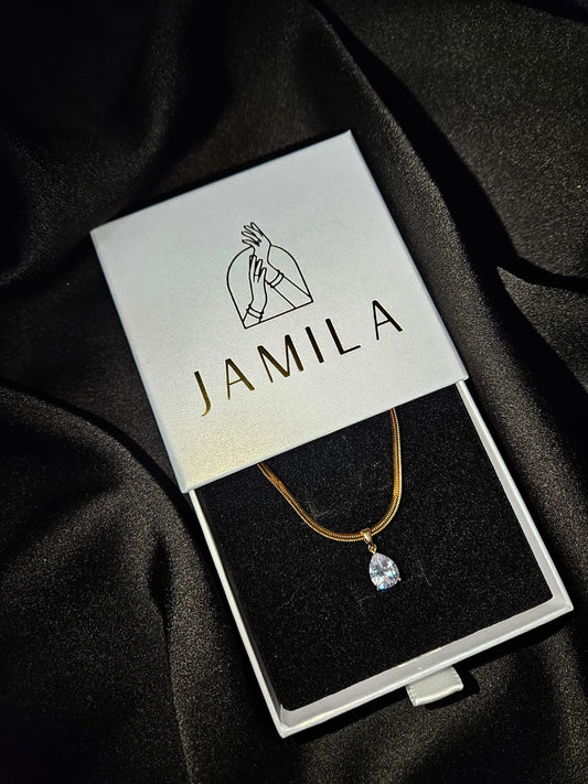 Golden Glow Teardrop Necklace