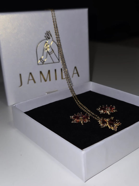Autumn Leaves Necklace and Stud Earrings set