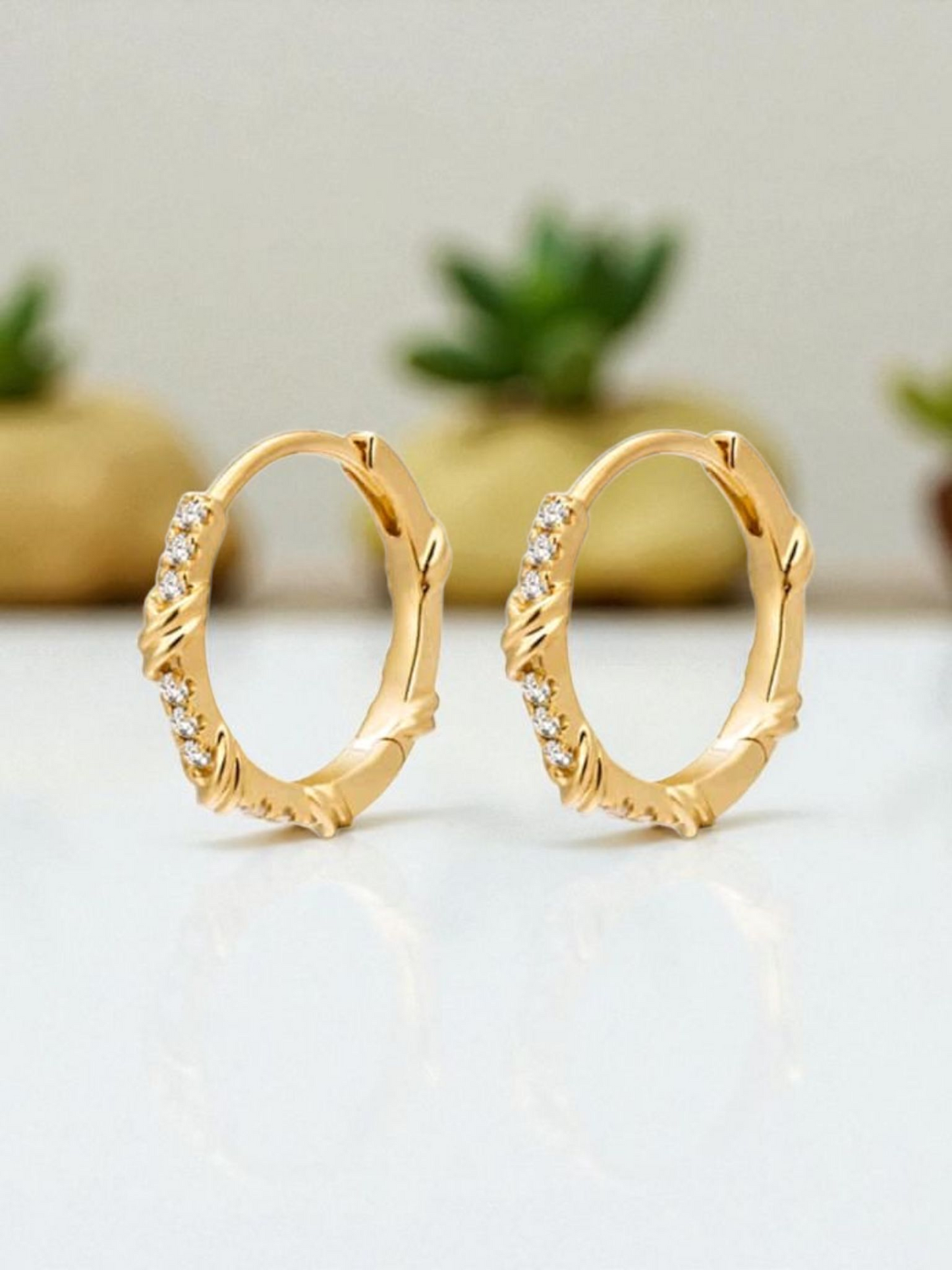 Gold Mini Knot Hoop Earrings — 18K Gold Plated Sterling Silver