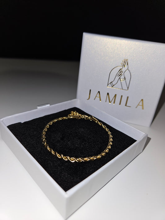 Classic Gold Rope Twist Bracelet