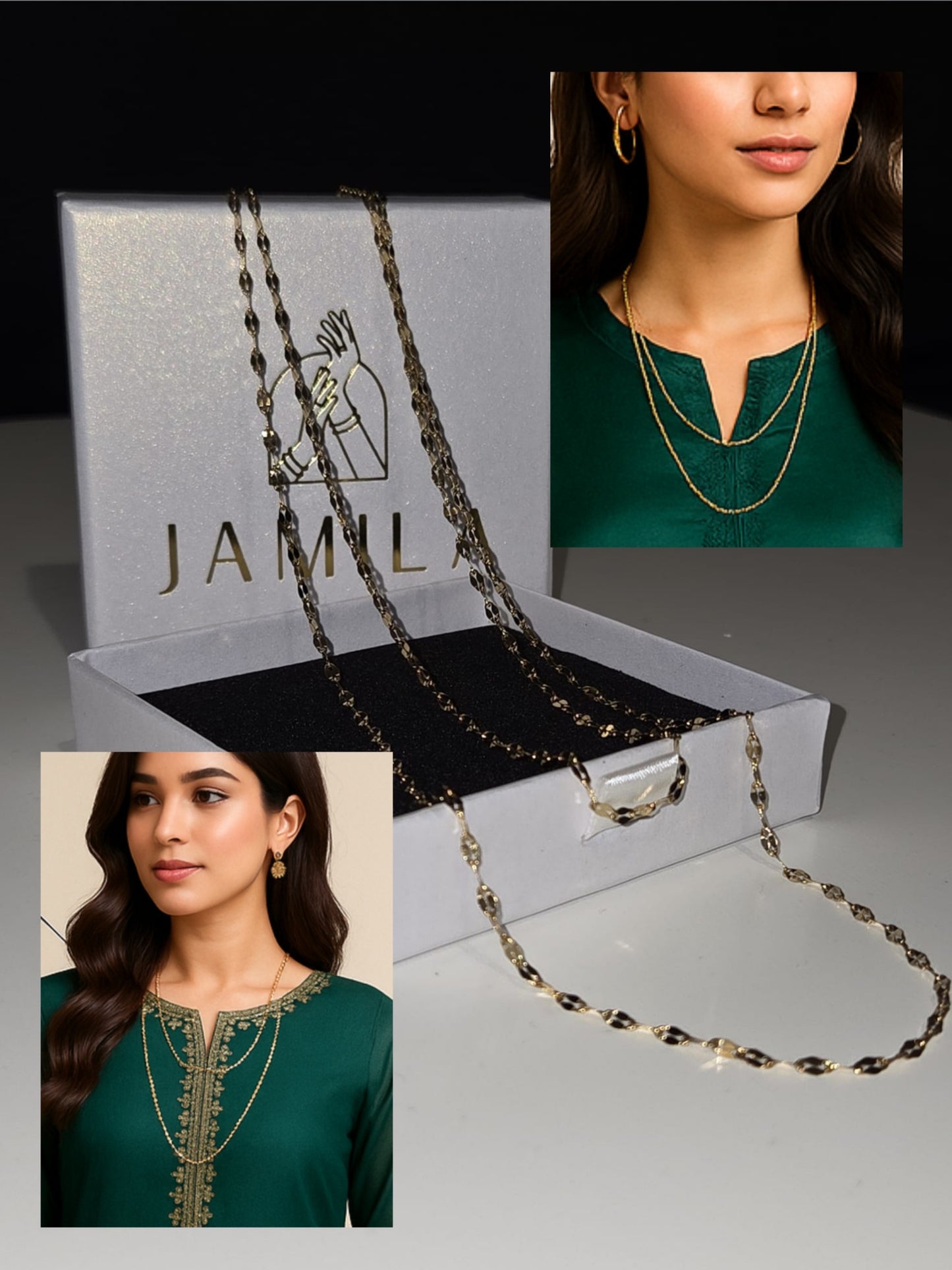Double Layered Gold Twist Chain Necklace