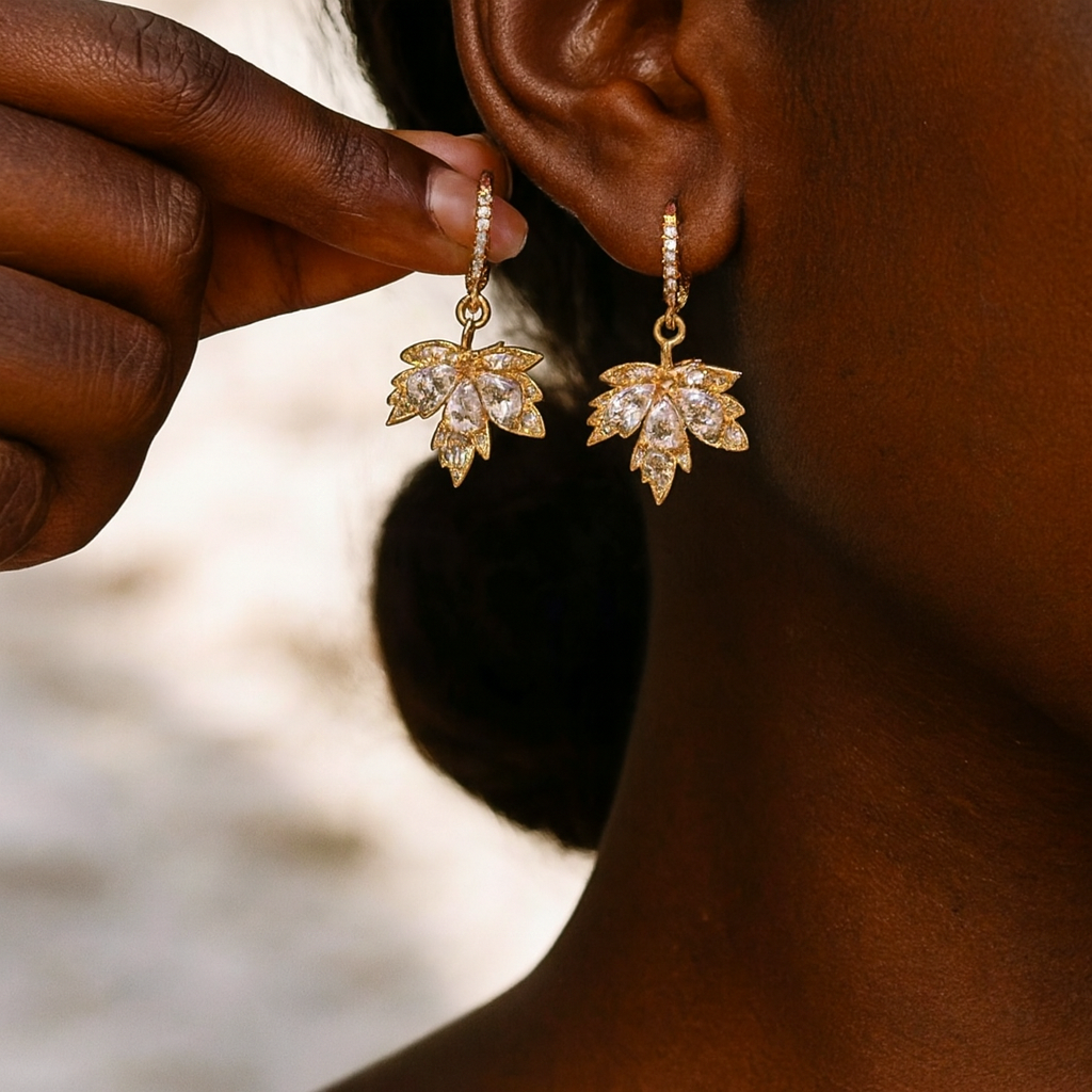 Luxe Leaf Drop Earrings