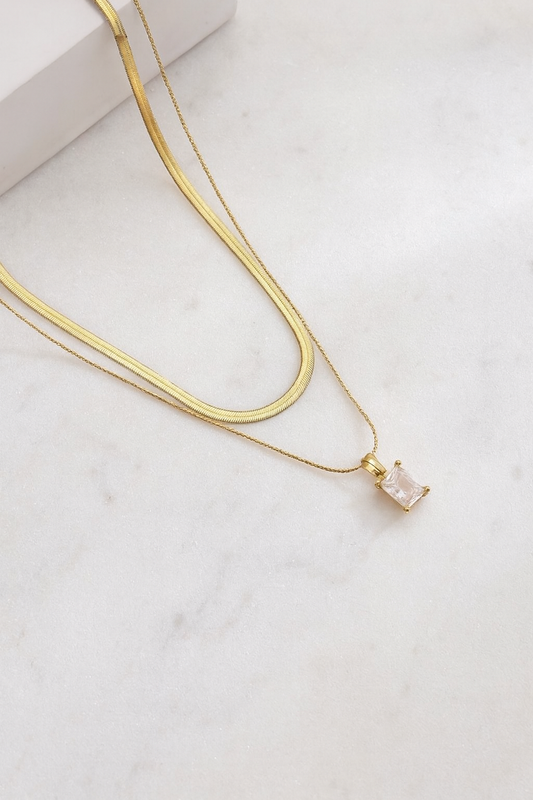 2-Piece Stainless Steel Necklace Set – Chain & Pendant ✨