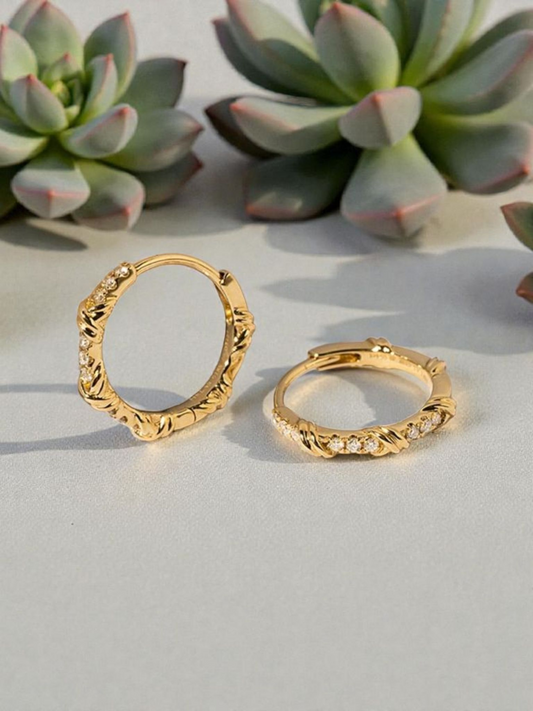 Gold Mini Knot Hoop Earrings — 18K Gold Plated Sterling Silver